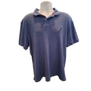 Nautica Mens Short Sleeve Polo Mens Shirt XL Blue Casual Classic Fit